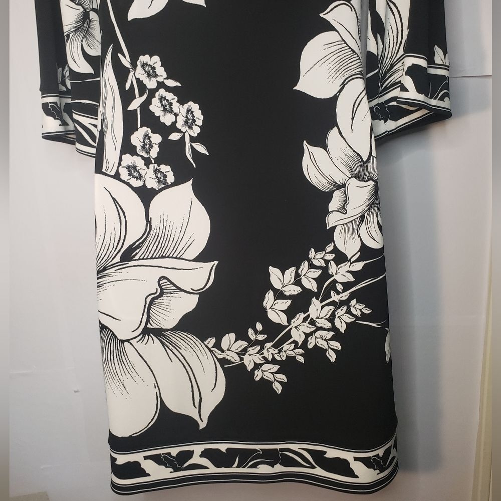 White House Black Market Floral Square Neck Dress Women's Sz S - Picture 6 of 10